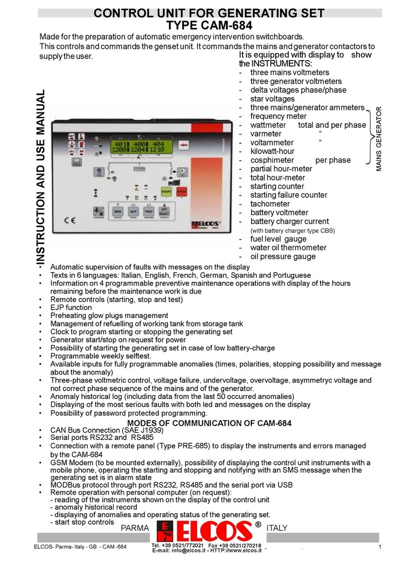 ELCOS CAM 684 Instruction and use manual