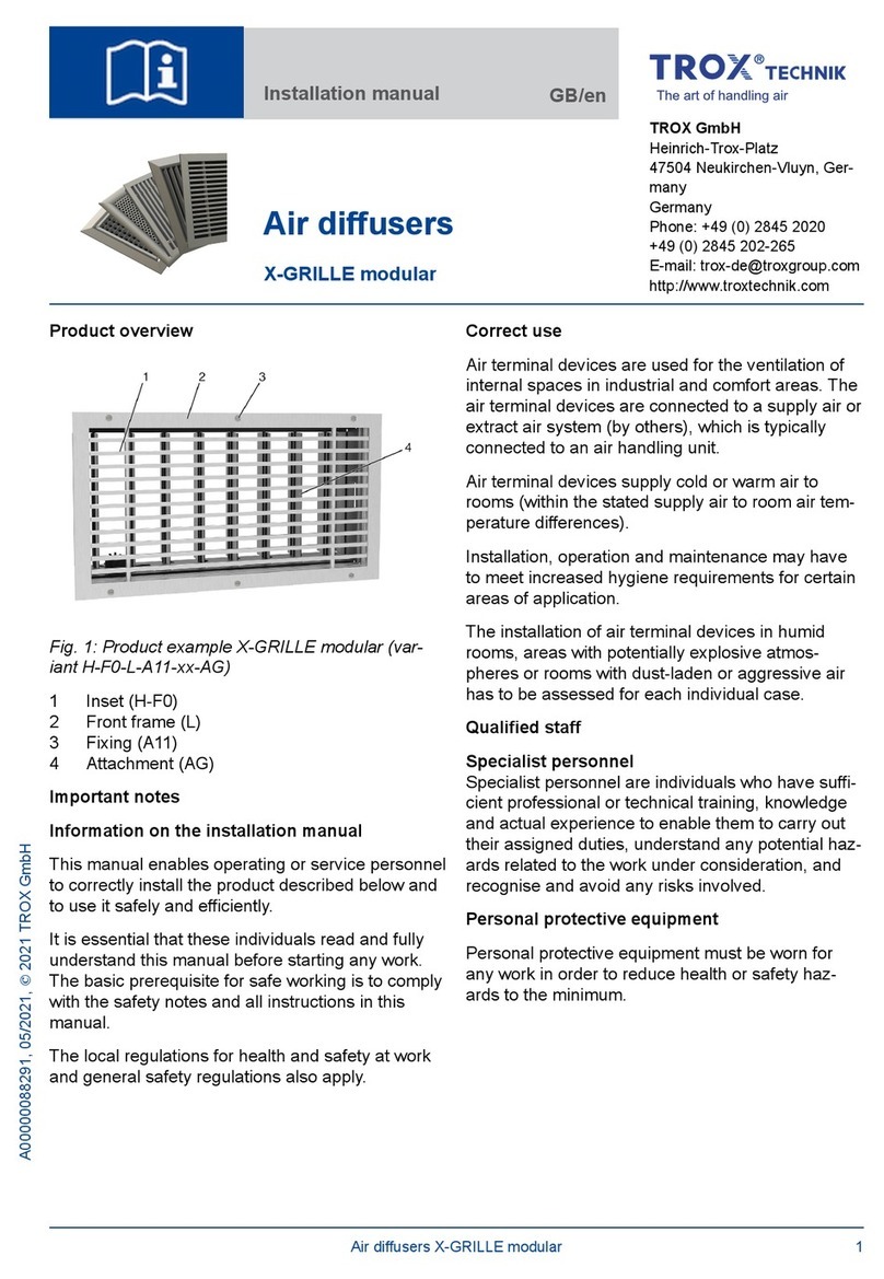 Trox Technik X-GRILLE installation manual