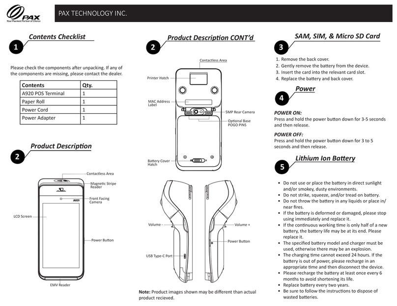 Pax Technology A980 User manual