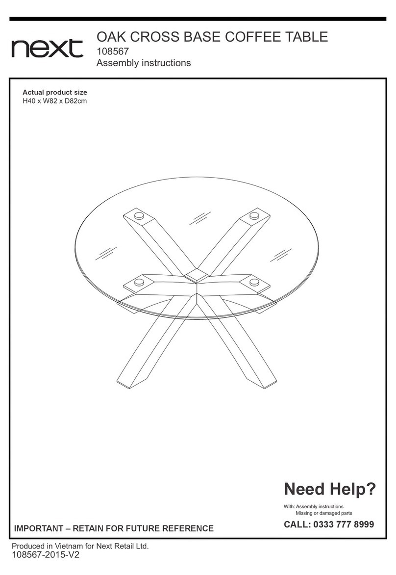 Next OAK CROSS BASE COFFEE TABLE User manual