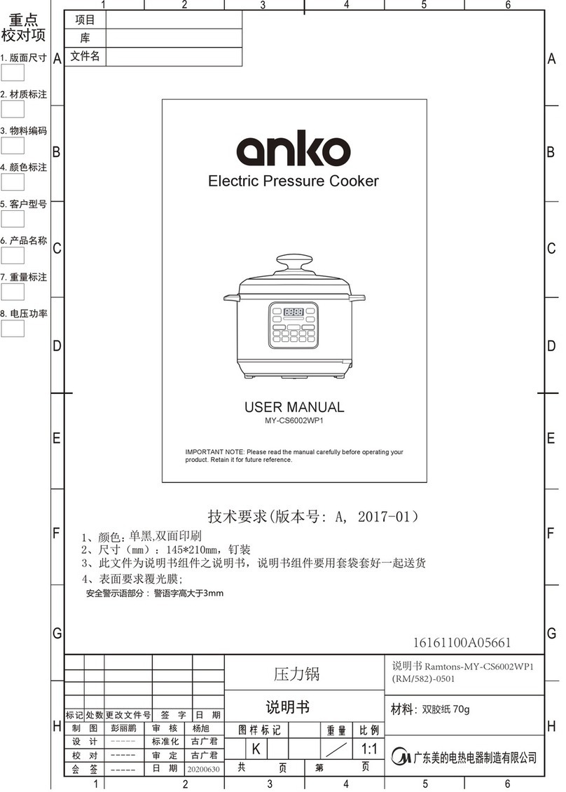 KMART anko MY-CS6002WP1 user manual