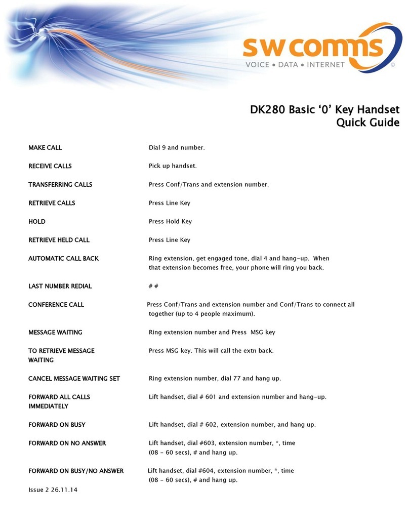 SW Comms DK280 quick guide SW Comms DK280 quick guide