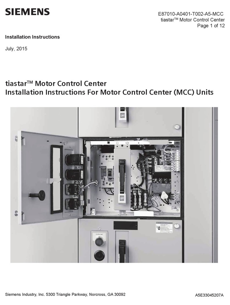 Siemens tiastar MCC installation instructions