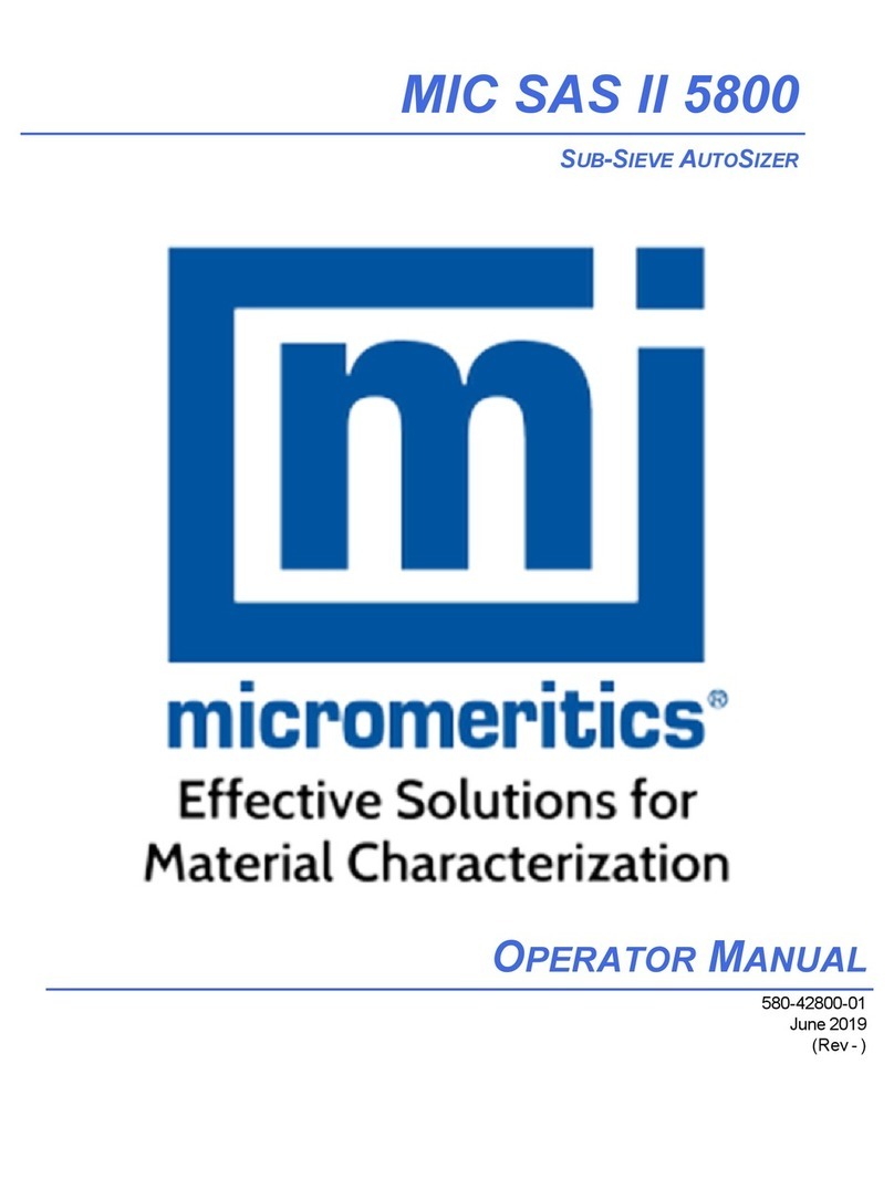 Micromeritics MIC SAS II 5800 User manual Micromeritics MIC SAS II 5800 User manual
