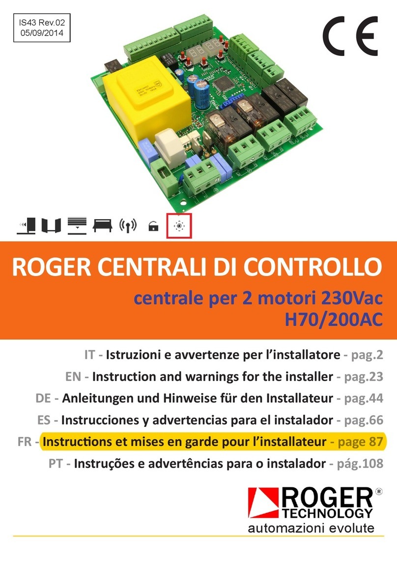 Roger H70/200AC Instruction and warnings for the installer