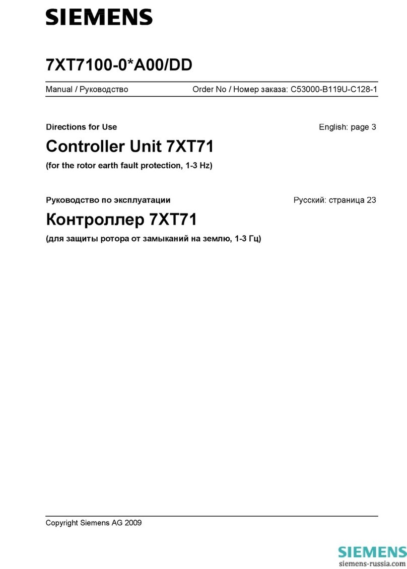 Siemens 7XT71 Series User manual Siemens 7XT71 Series User manual