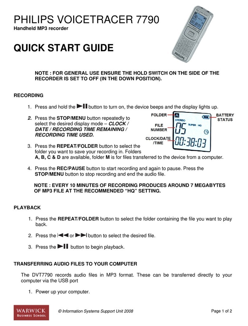 Philips VOICETRACER 7790 User manual Philips VOICETRACER 7790 User manual