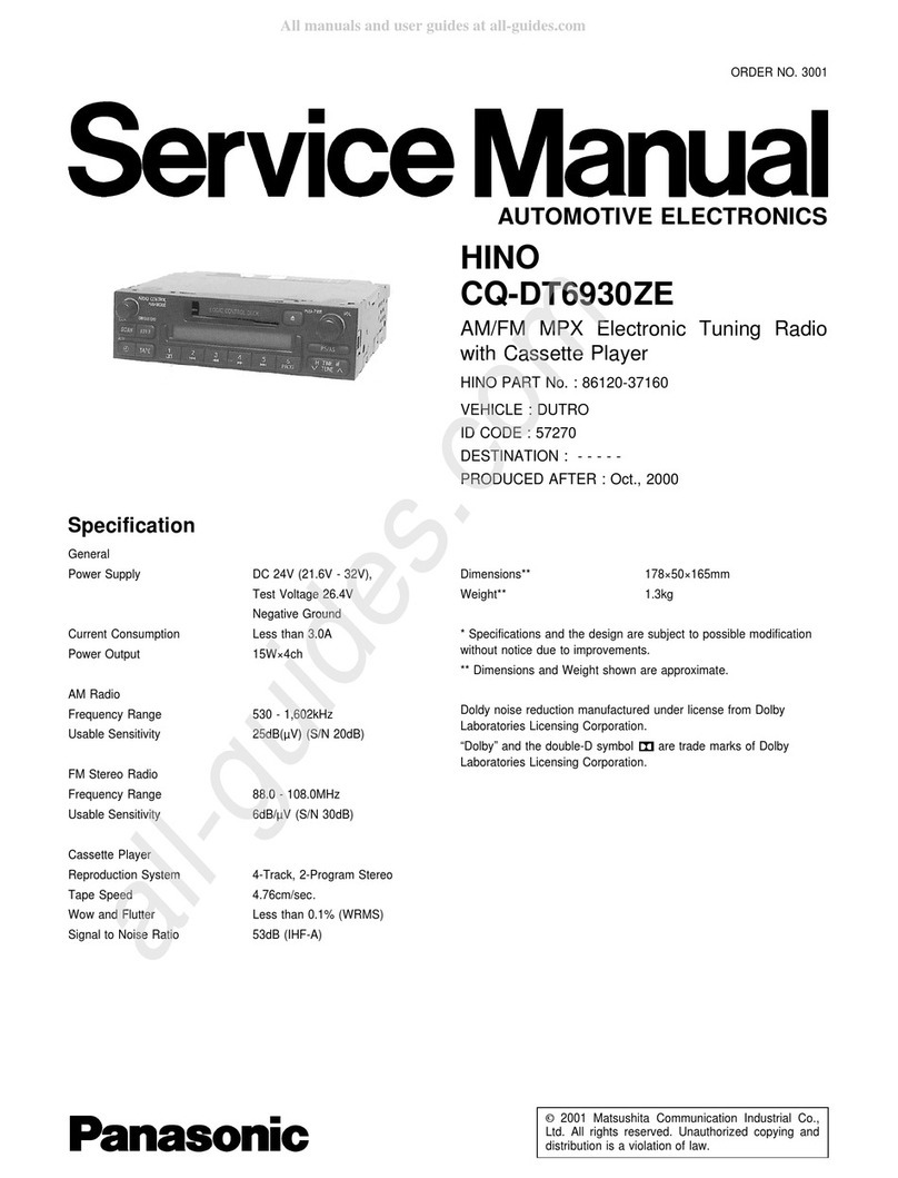 Panasonic CQ-DT6930ZE User manual Panasonic CQ-DT6930ZE User manual