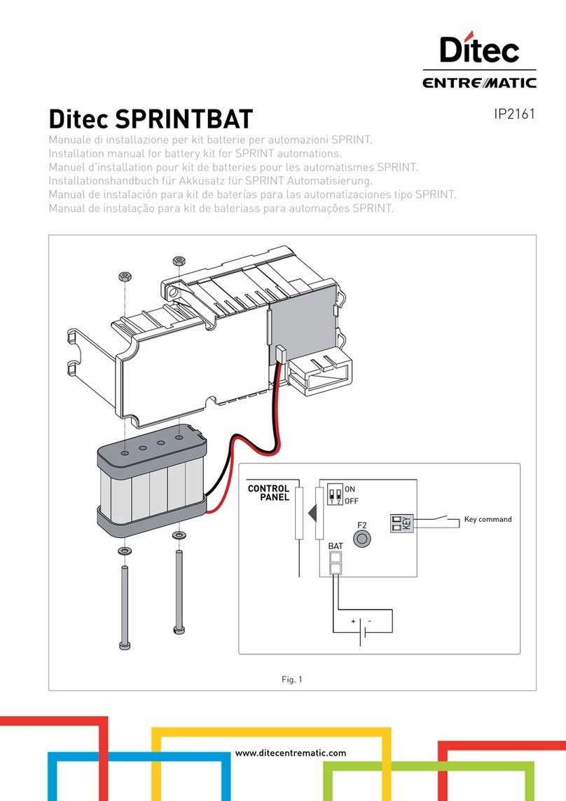 DITEC Entrematic SPRINTBAT User manual
