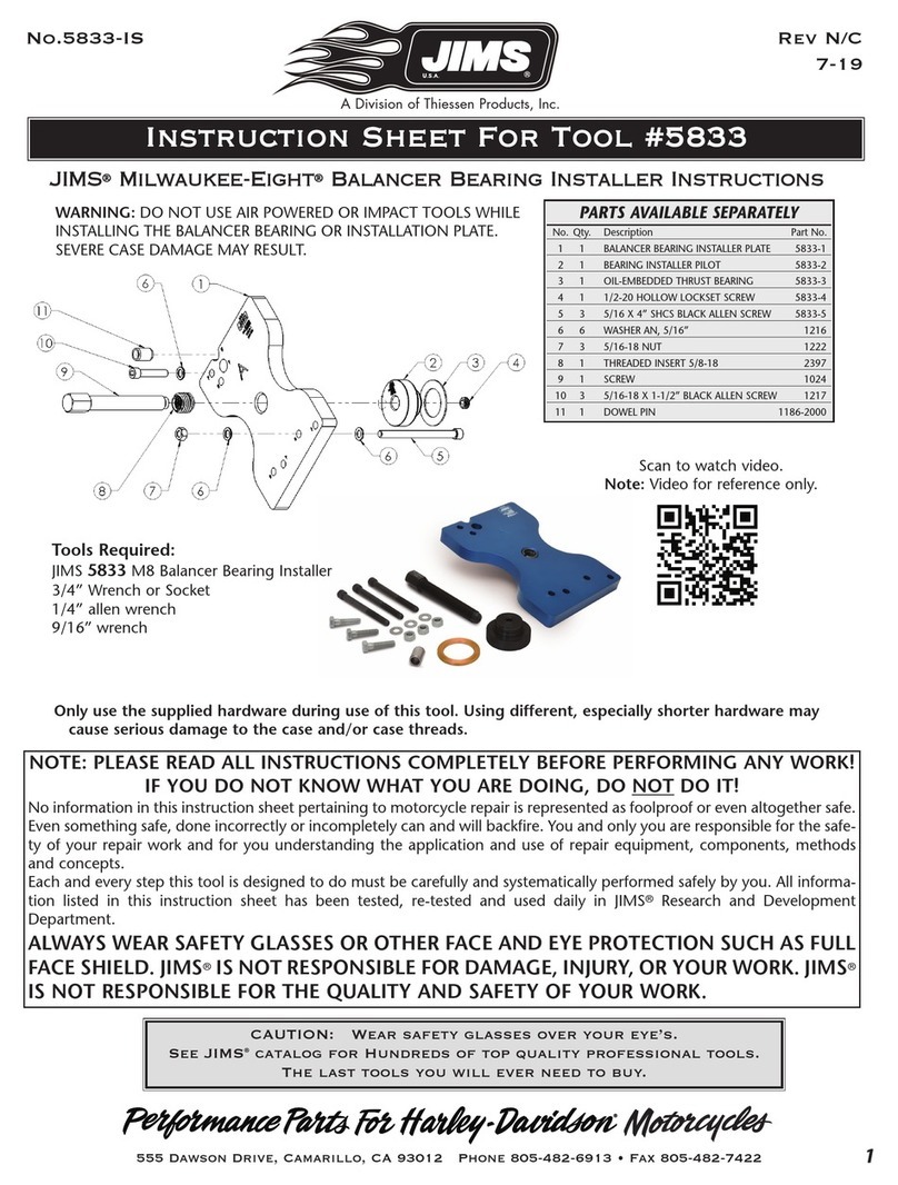 JIMS MILWAUKEE-EIGHT 5833 instruction sheet