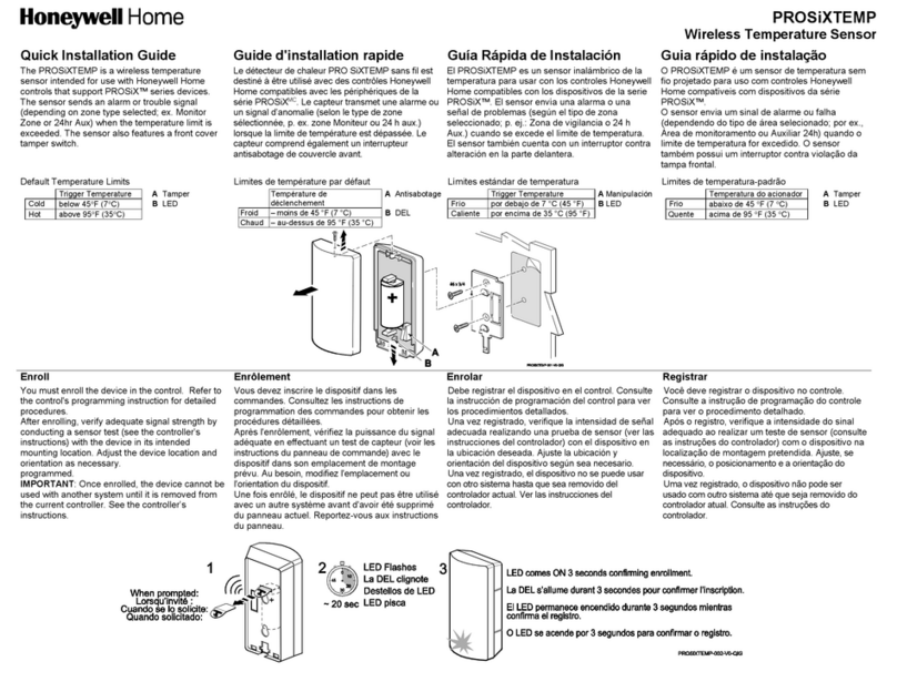 Honeywell Home PROSiXTEMP Quick installation guide