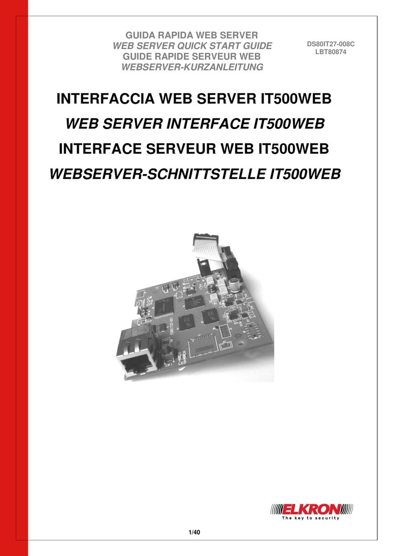 Elkron IT500WEB quick start guide