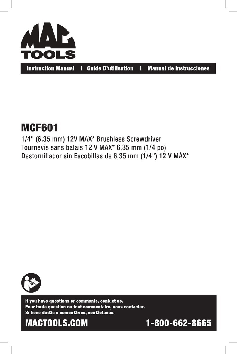 MAC TOOLS MCF601 instruction manual