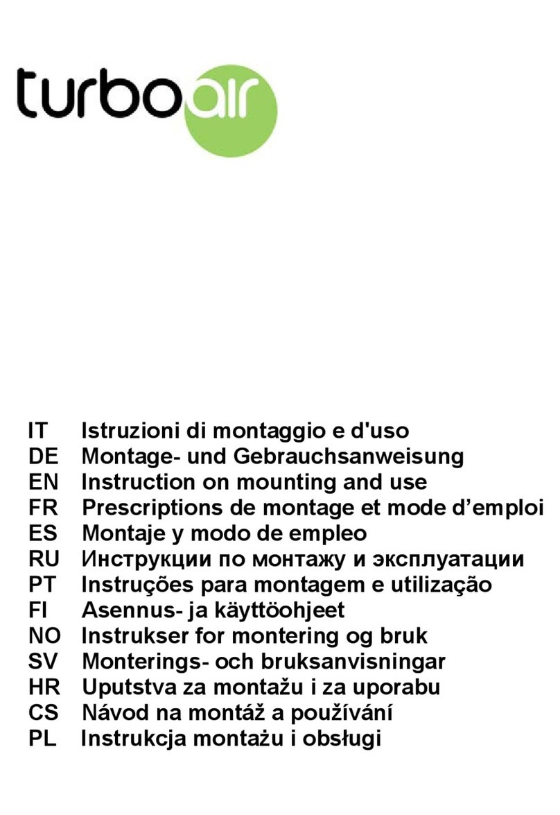 Turboair Battistero Instruction on mounting and use