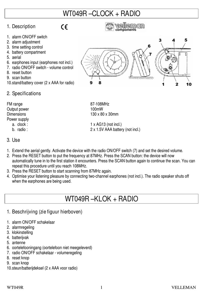 Velleman WT049R quick start guide