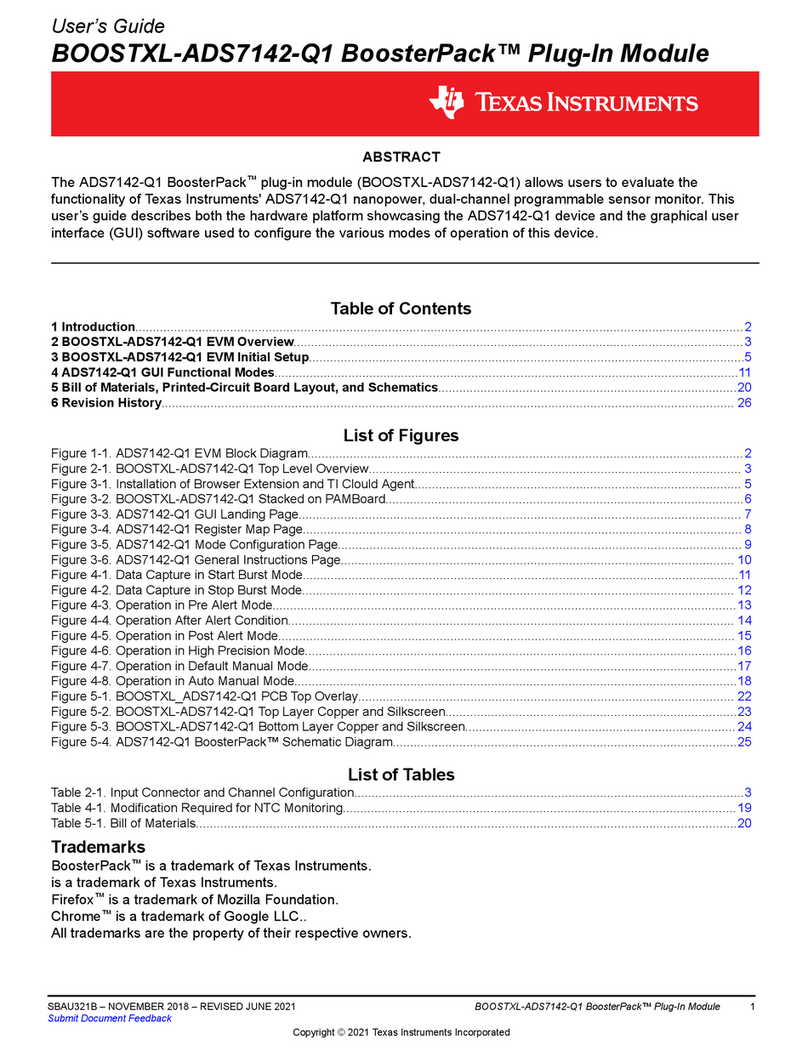 Texas Instruments BoosterPack BOOSTXL-ADS7142-Q1 User manual