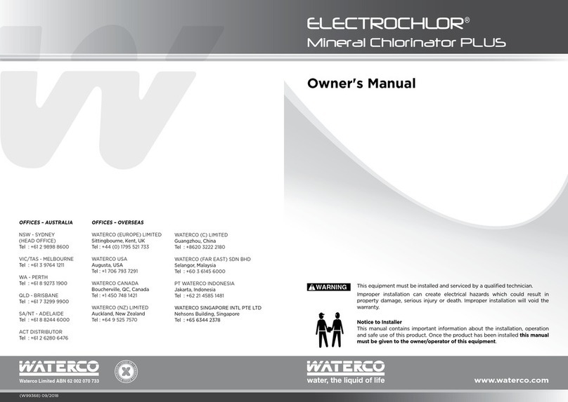 Waterco ELECTROCHLOR PLUS owner's manual