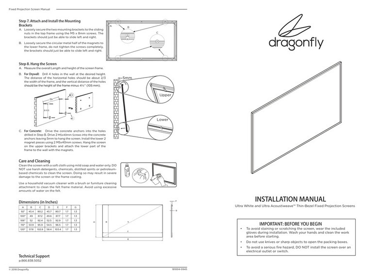 Dragonfly Thinline 92" installation manual Dragonfly Thinline 92" installation manual