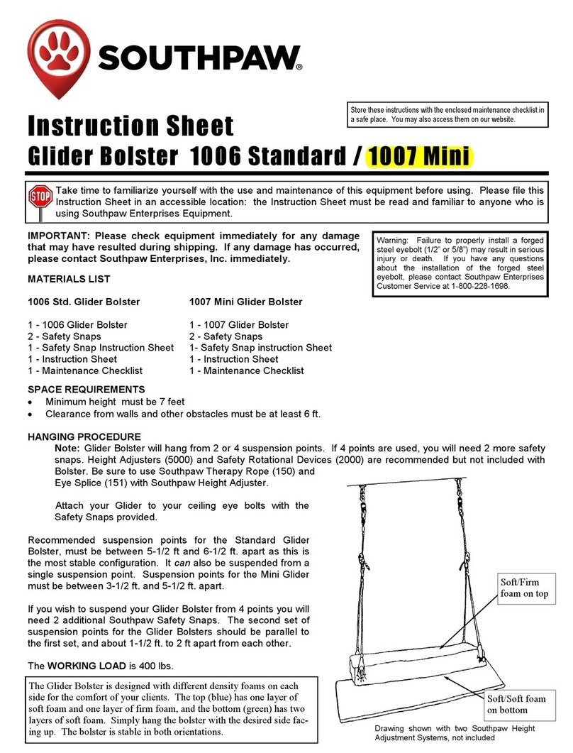 southpaw enterprises 1006 Standard instruction sheet
