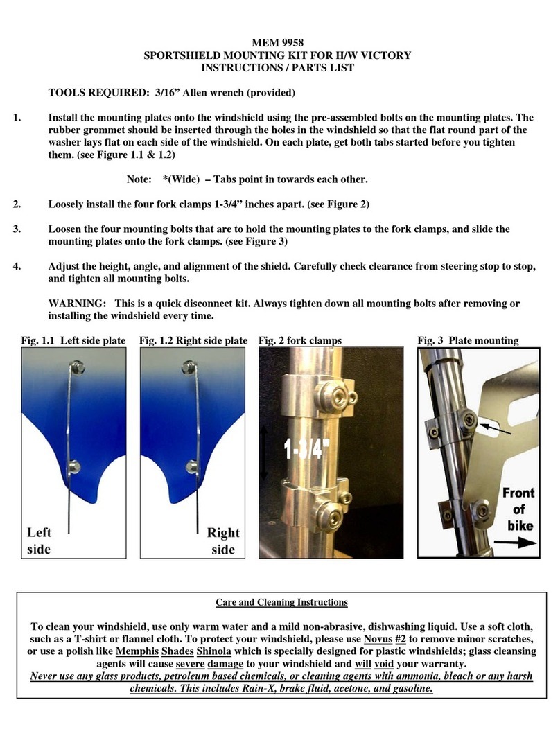 Memphis Shades MEM 9958 Instructions-parts list