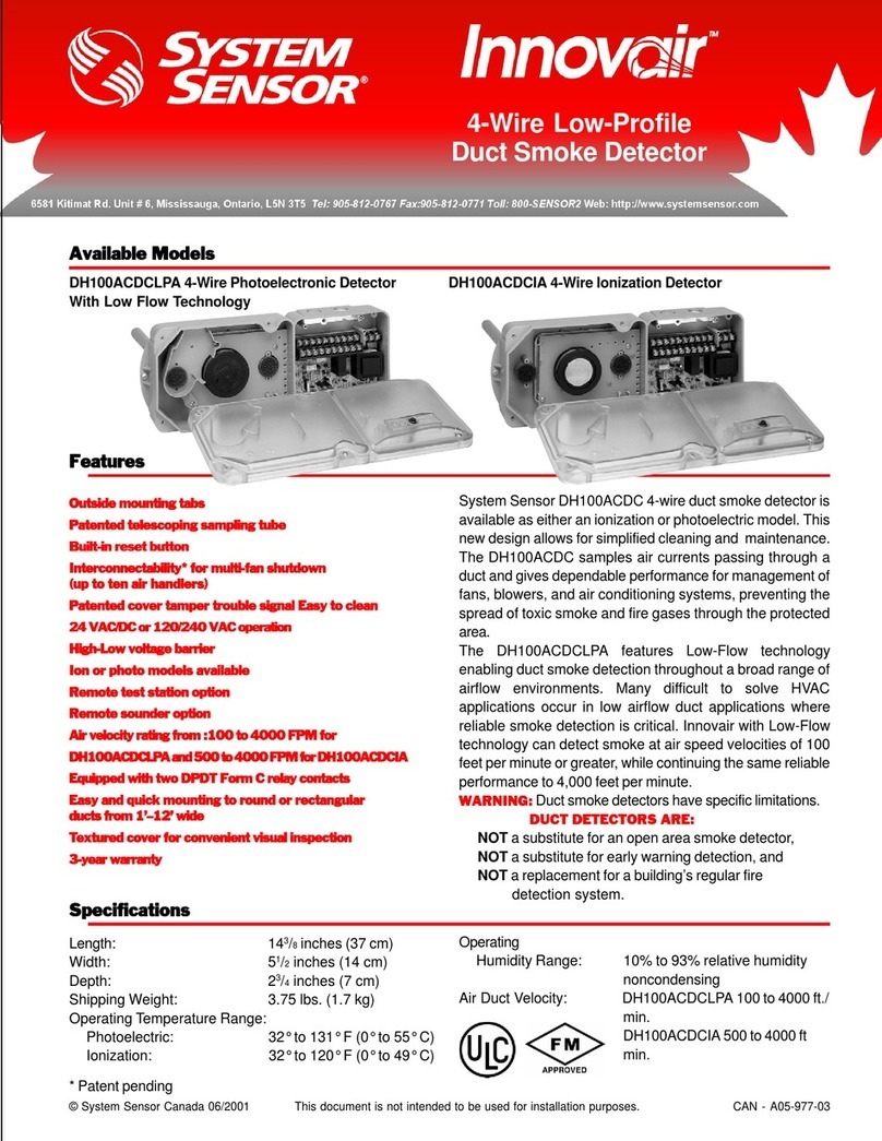 System Sensor Innovair DH100ACDCLPA User manual