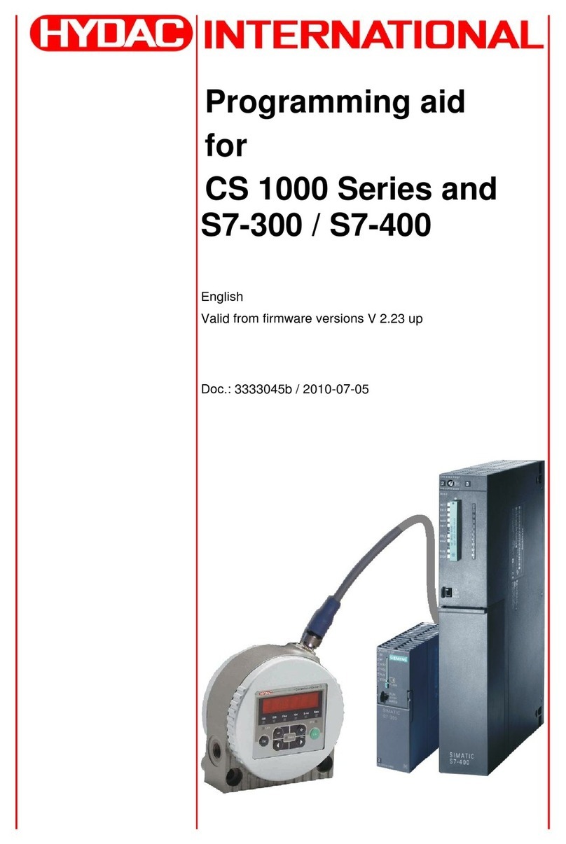 HYDAC International CS1000 Series Owner's manual