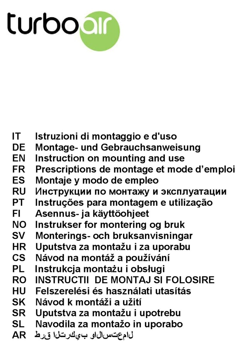 Turboair Diva Instruction on mounting and use Turboair Diva Instruction on mounting and use