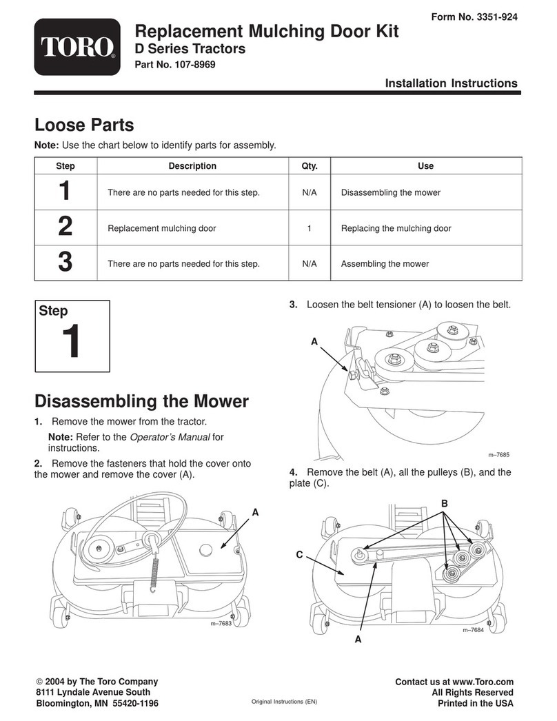 Toro D Series installation instructions Toro D Series installation instructions
