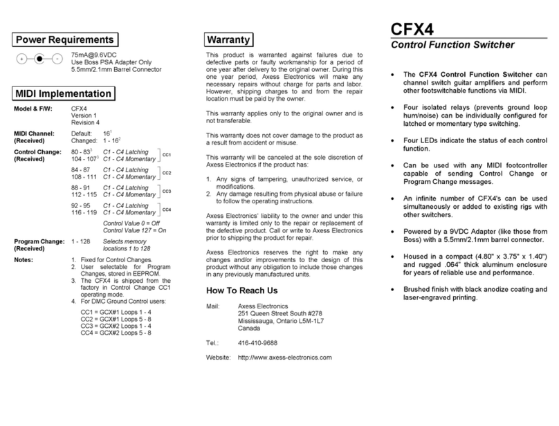 AXESS ELECTRONICS CFX4 quick guide
