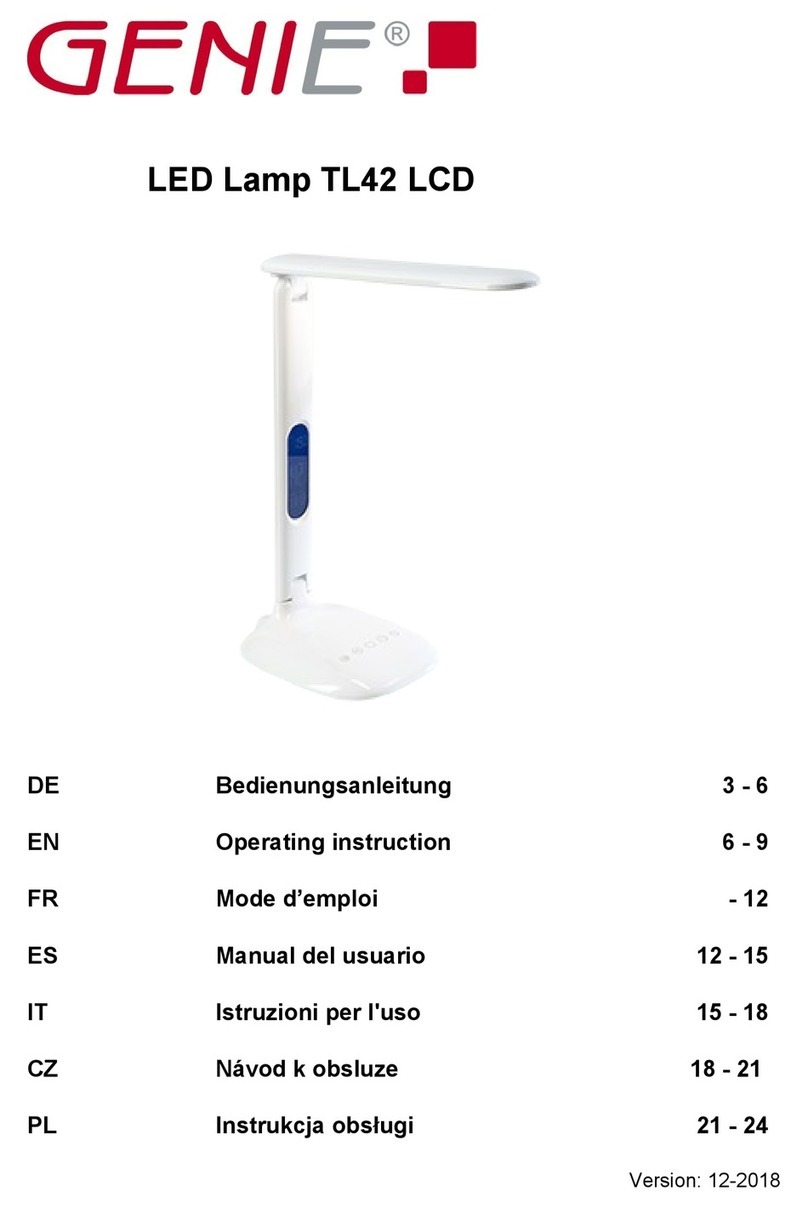 Genie TL42 LCD Operating	 instruction