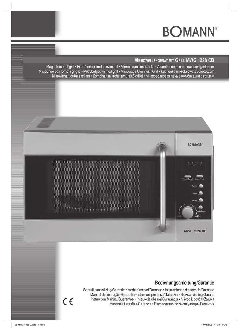 BOMANN MWG 1228 CB Instruction manual & guarantee