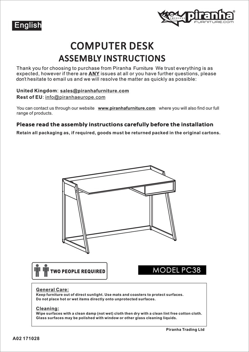 Piranha Furniture PC38 Assembly instructions Piranha Furniture PC38 Assembly instructions
