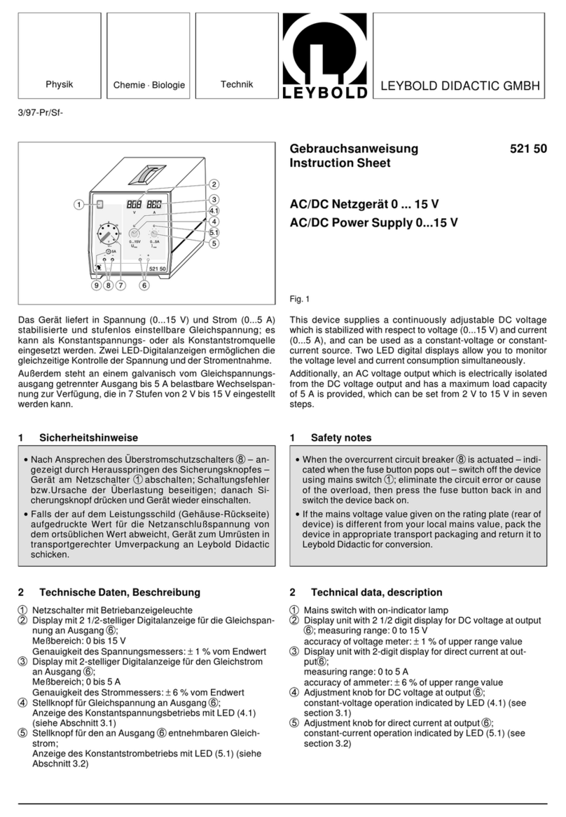 LEYBOLD 521 50 instruction sheet