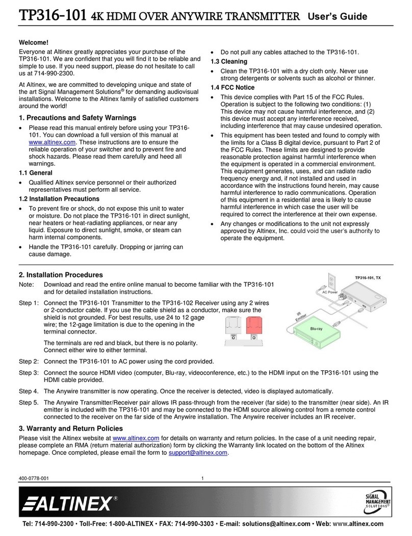 Altinex TP316-101 User manual