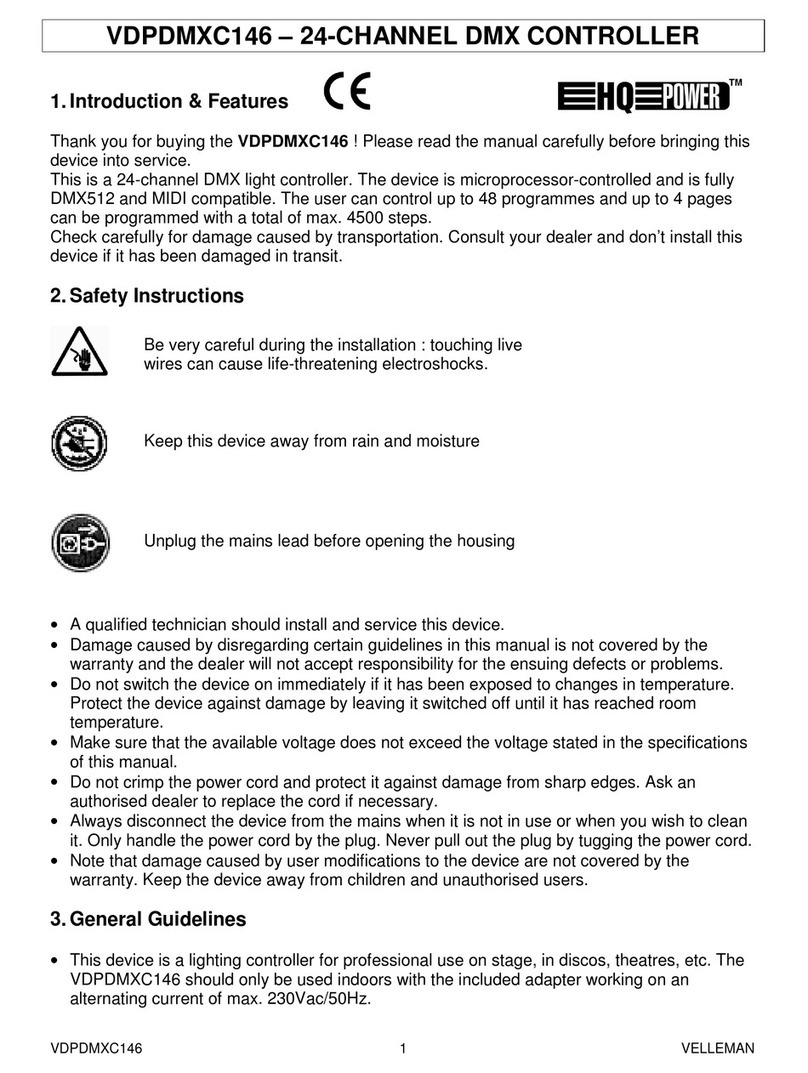 Velleman HQ-Power VDPDMXC146 User manual