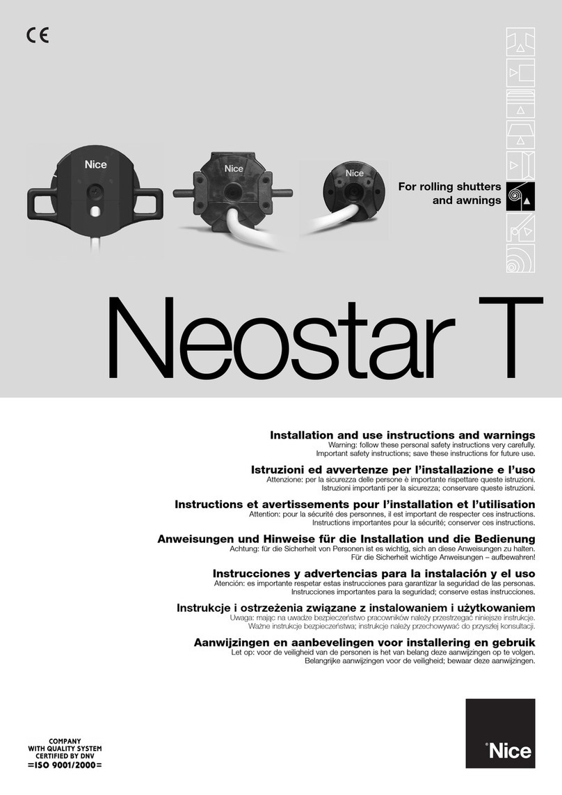 Nice NEOSTAR T Series Product manual