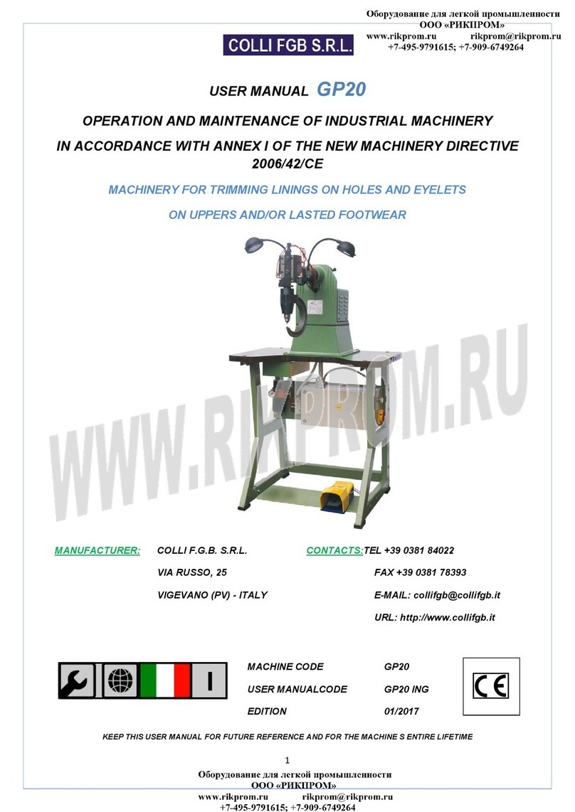 Colli FGB GP20 user manual
