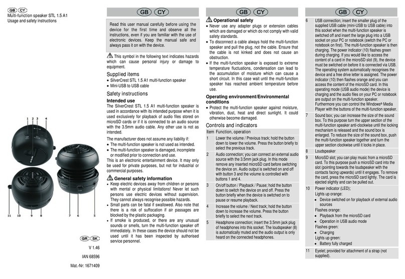 Silvercrest STL 1.5 A1 Parts list manual