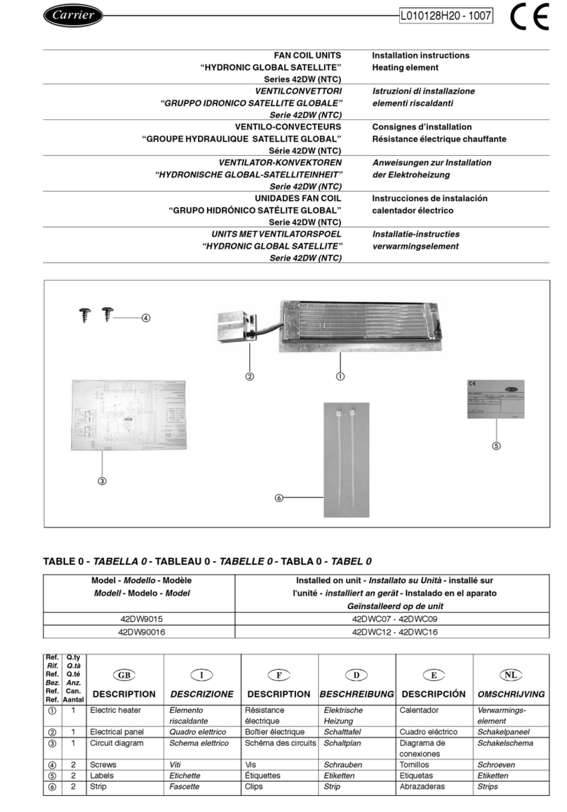 Carrier 42DW Series Installation instruction