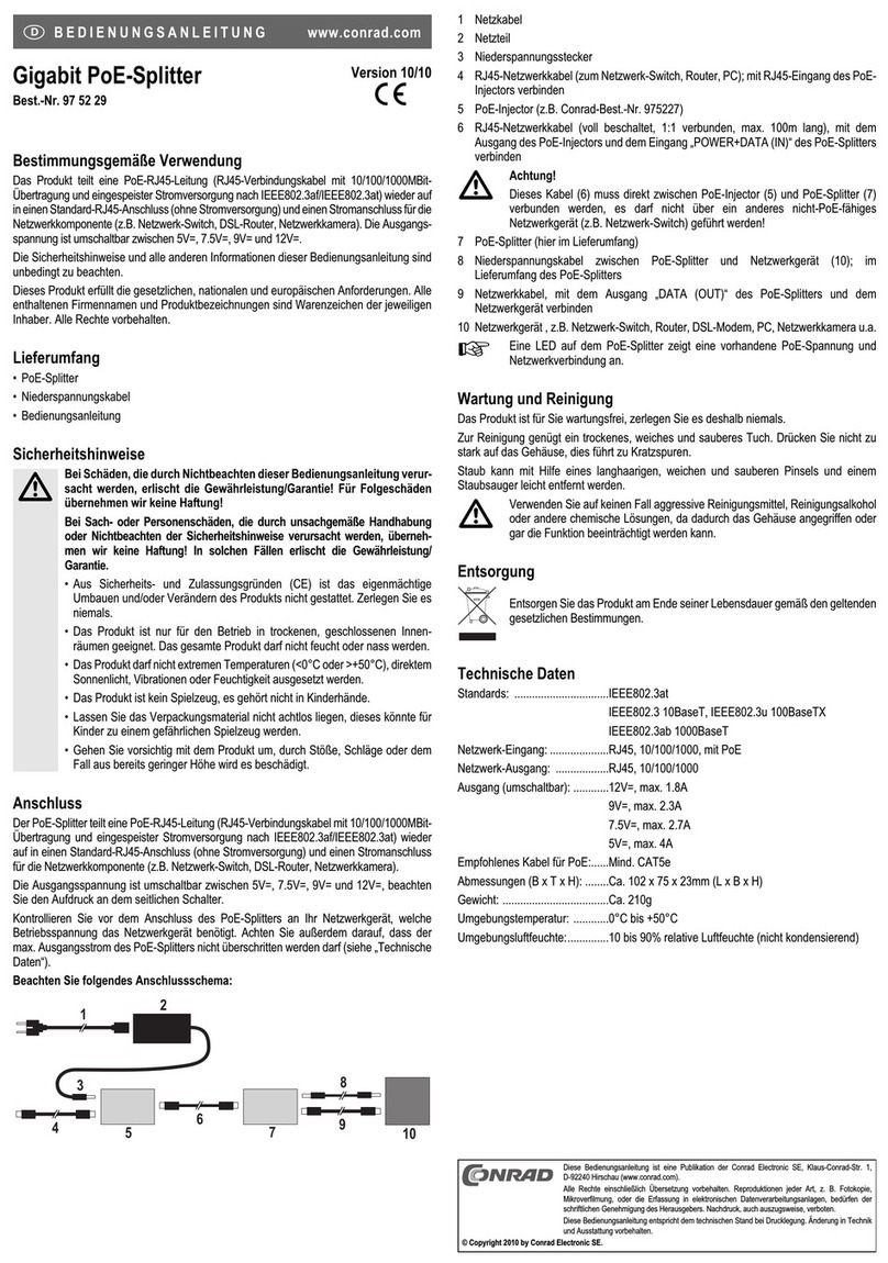 Conrad 97 52 29 operating instructions