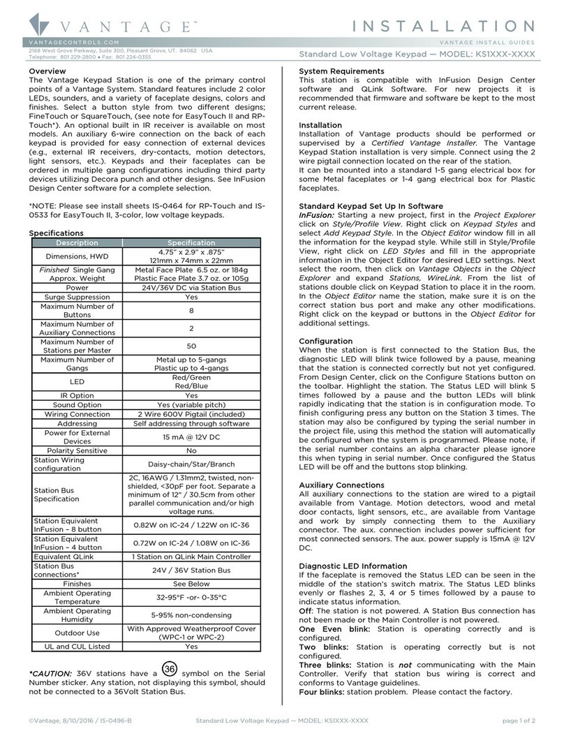 Vantage Hearth KS1 Series User manual