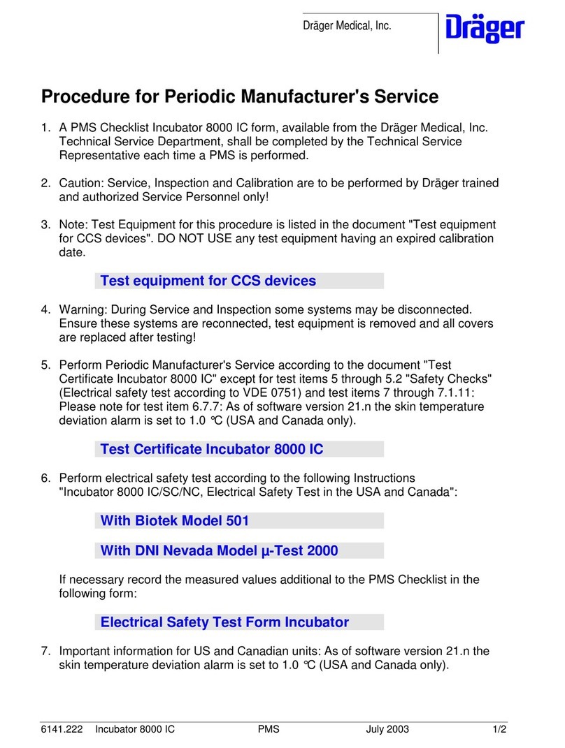 Dräger Medical 8000 IC Periodic Maintenance Procedure Dräger Medical 8000 IC Periodic Maintenance Procedure