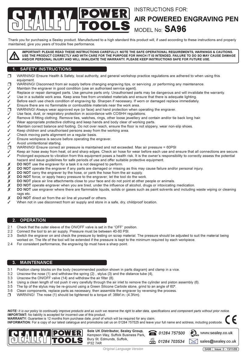 Sealey POWER TOOLS SA96 User manual