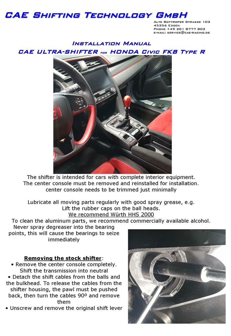 CAE ULTRA-SHIFTER installation manual