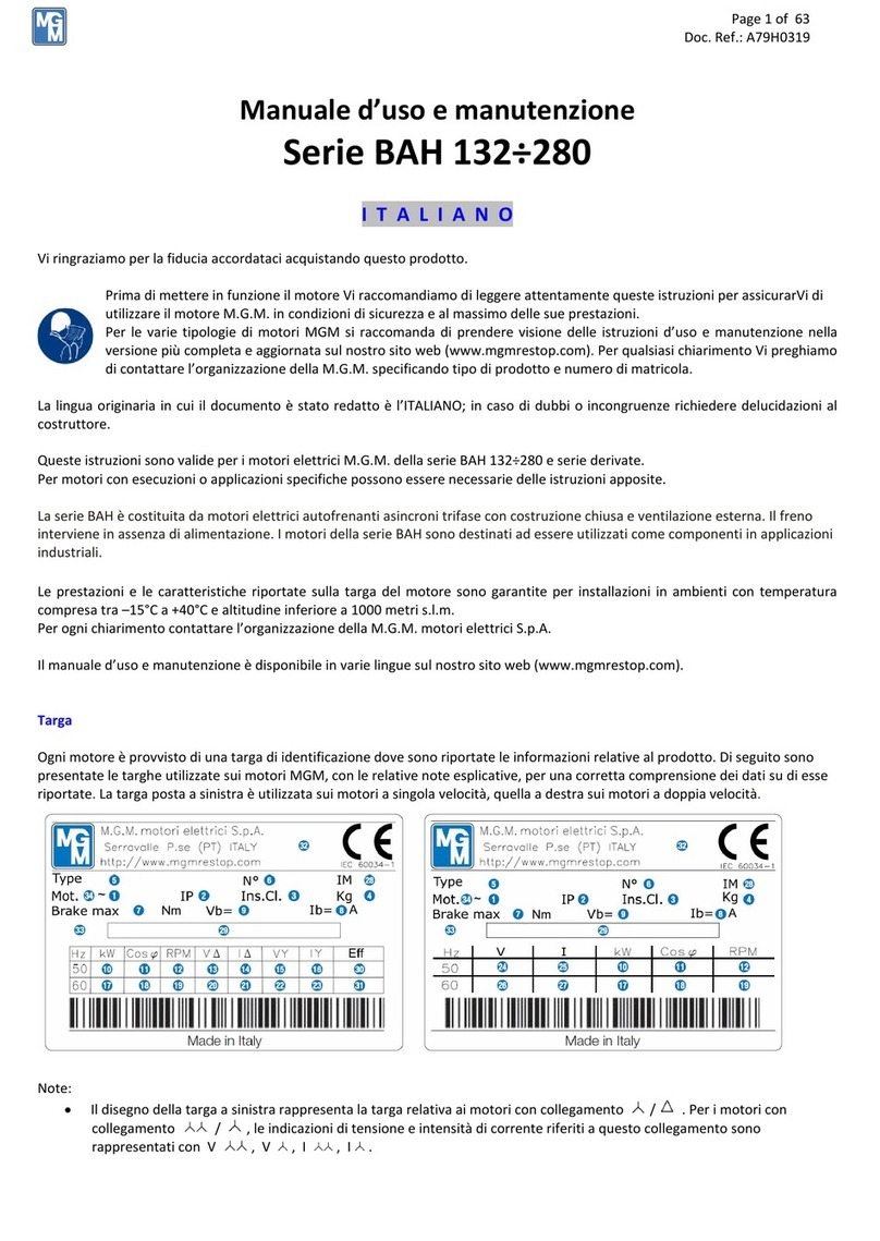 MGM BAH 132 Series User manual