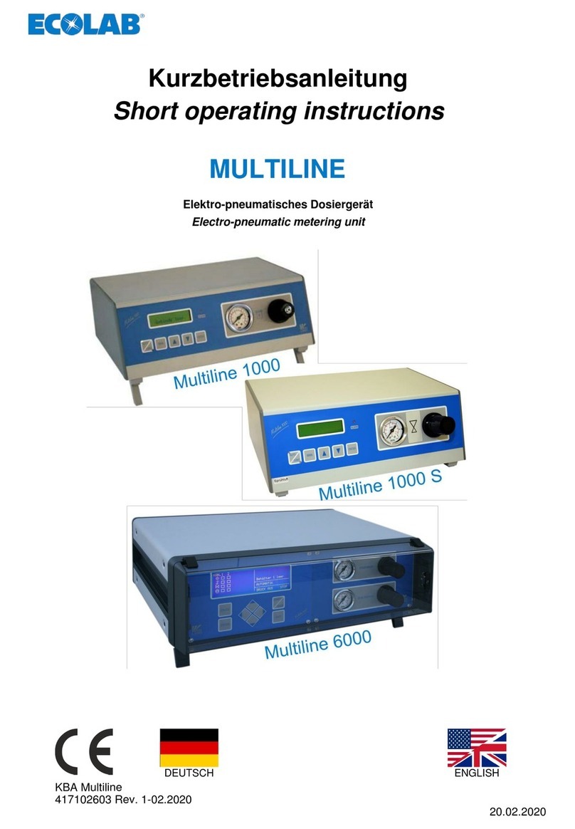Ecolab MULTILINE 1000 User manual