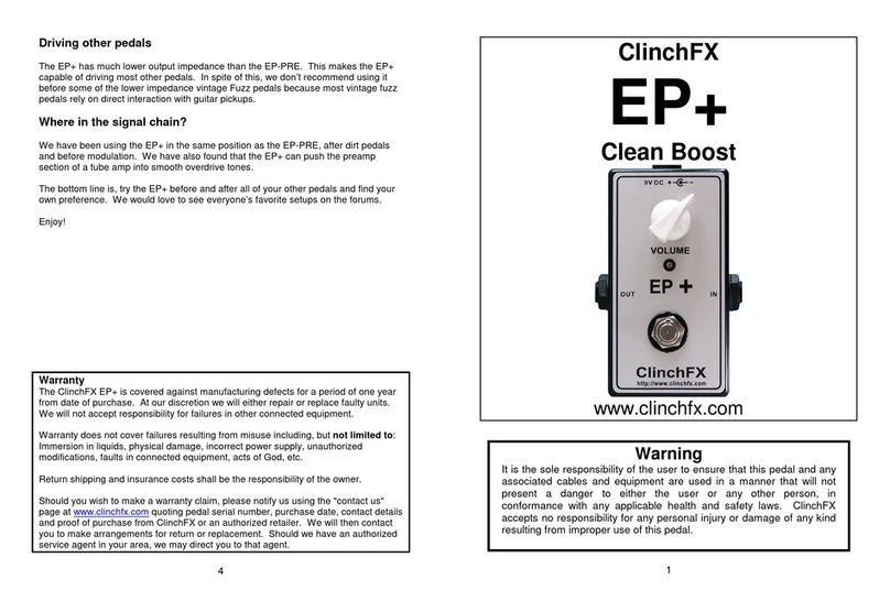 ClinchFX Clean Boost EP+ operating instructions
