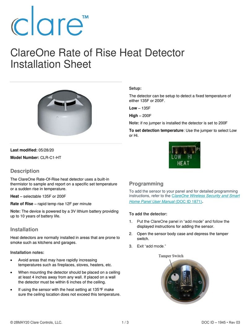 clare ClareOne Rate of Rise Assembly instructions