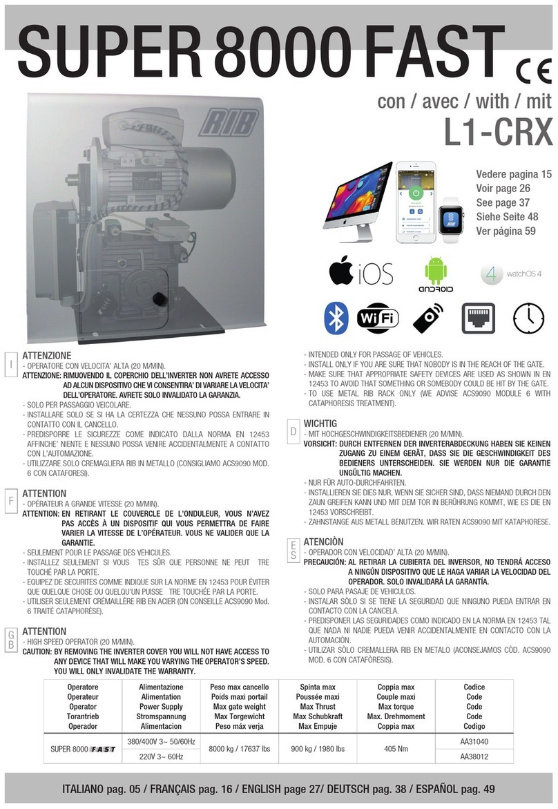 RIB SUPER 8000 FAST L1-CRX manual