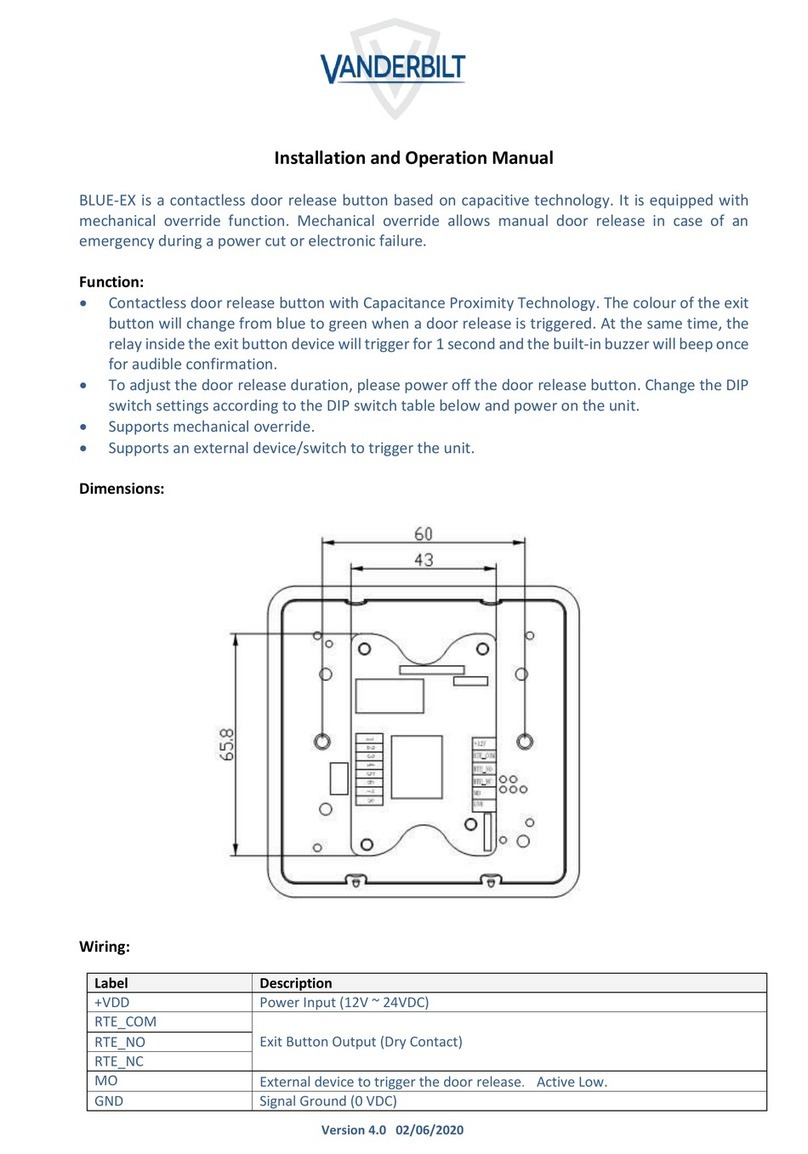 Vanderbilt BLUE-EX Installation and operation manual